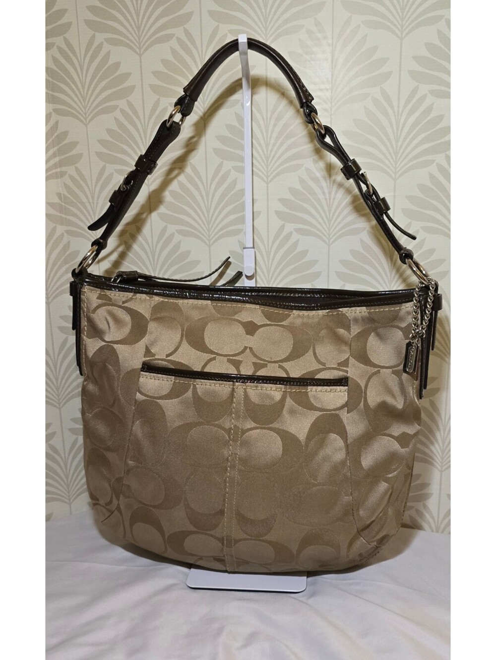 Coach Large Signature C Hobo Shoulder Bag 12676 Brown Y2K